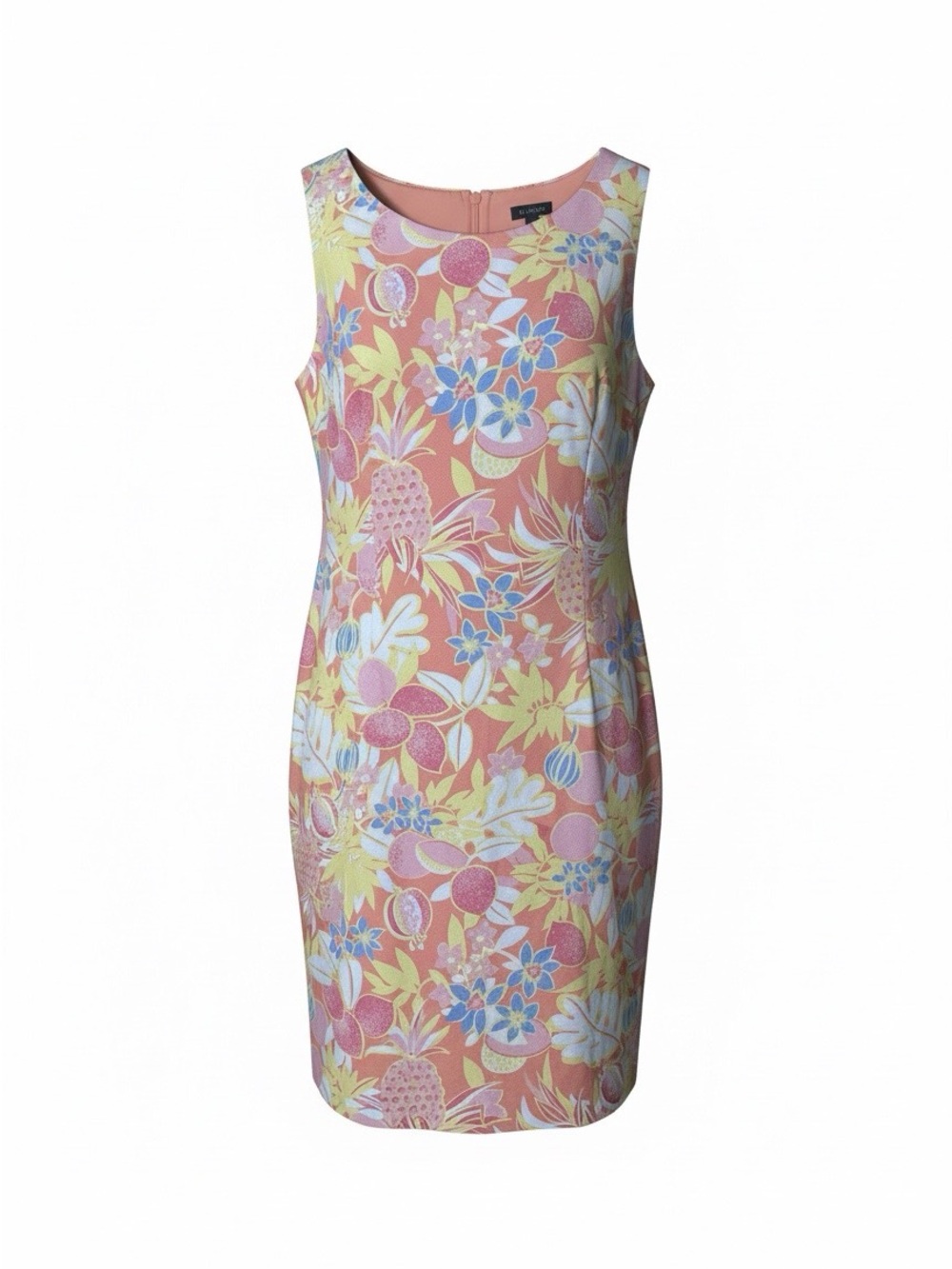 223. Talbots Coral Pink Floral Sheath Dress